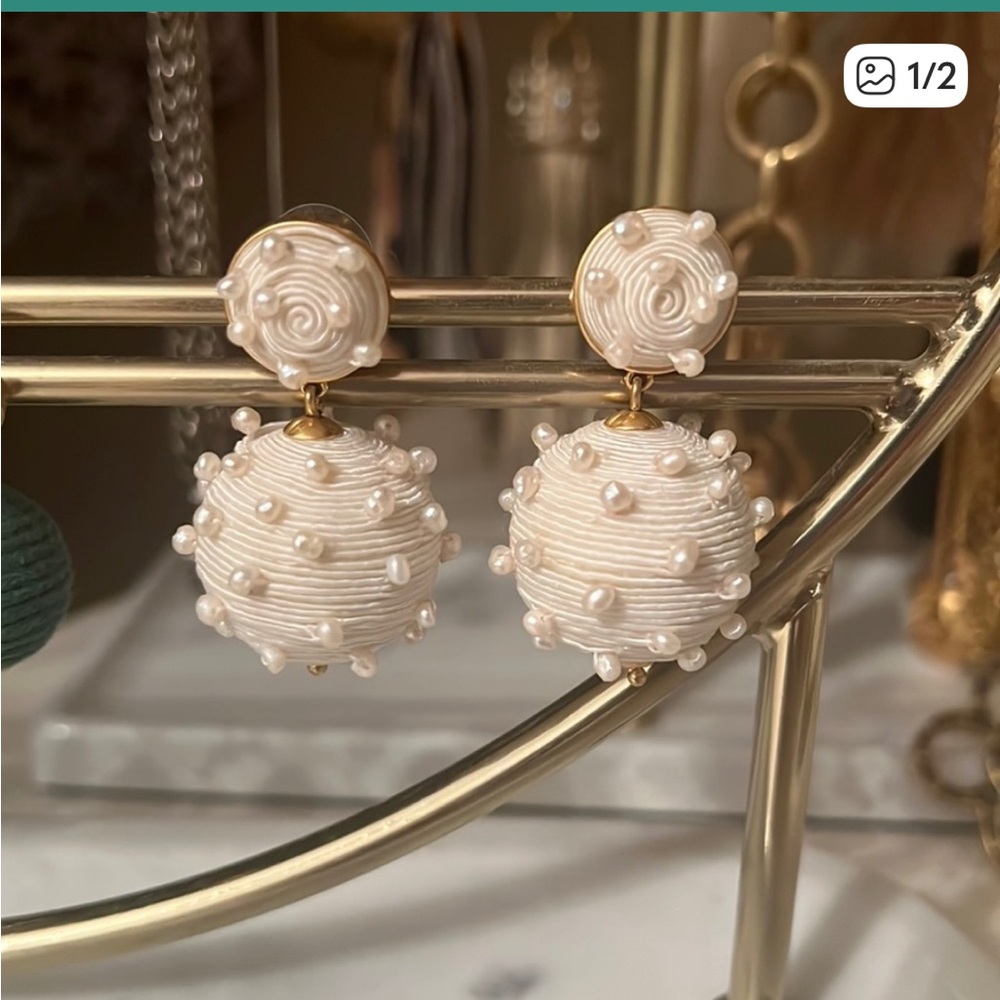 Tuckernuck pearl studded lantern earrings